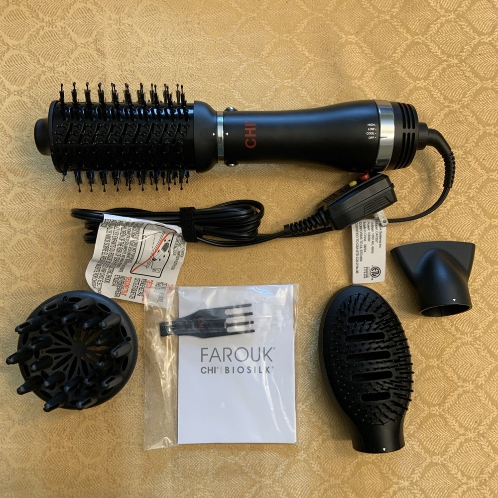 CHI Volumizer 4-in-1 Blowout Brush, Hair Dryer with 4 Interchangeable Attachment